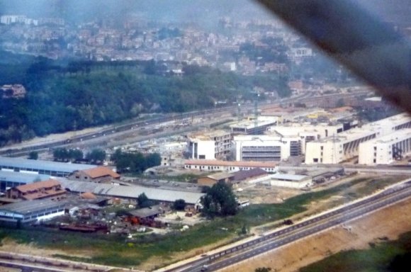 centro Rai di Saxa Rubra in costruzione - foto aerea